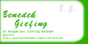 benedek giefing business card